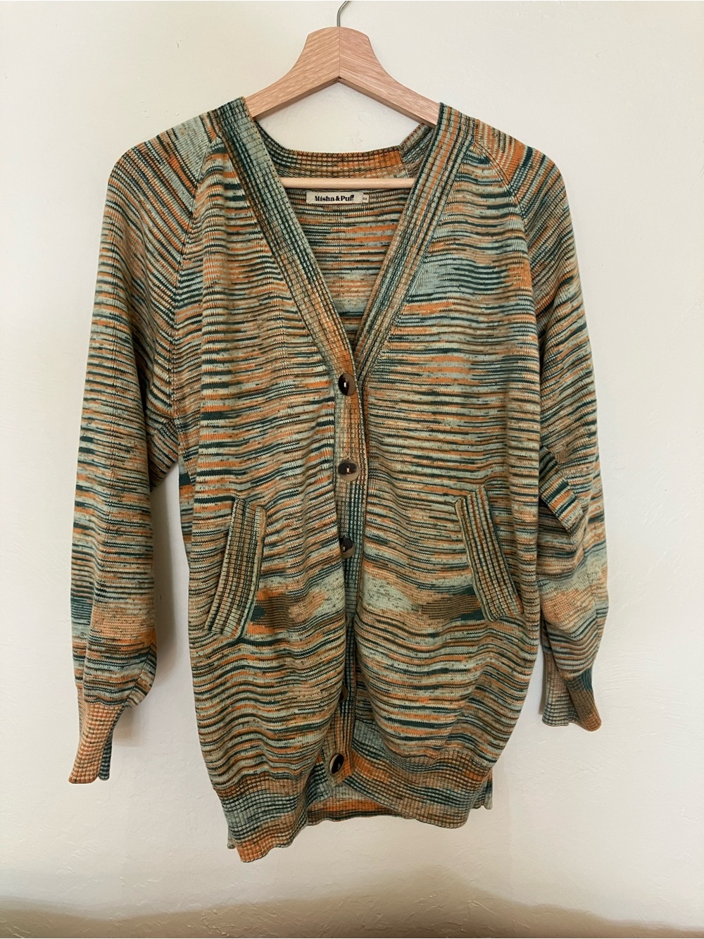 Misha & Puff Piper Cardigan in Peacock Spacedye